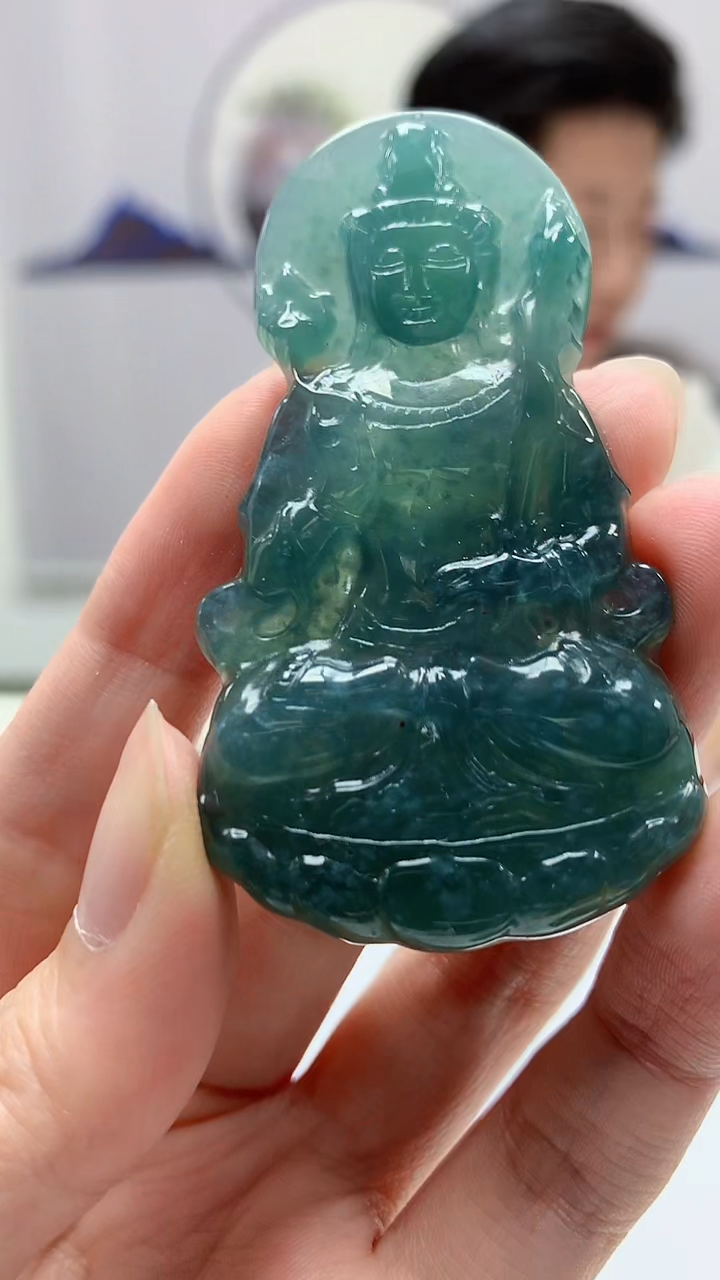 【闪购商品】定制翡翠未镶嵌4917zm-毛货挂件167观音