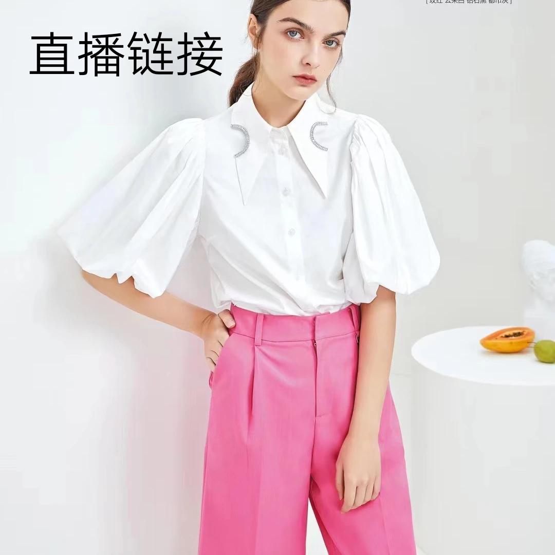 法式气质长袖衬衫2025新款春季带领衬衣女收腰显瘦上衣