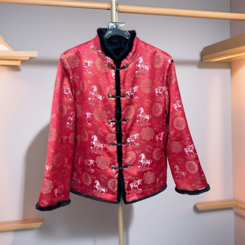 【鸿运当头】2025冬款双面穿新中式水貂毛外套时尚大气