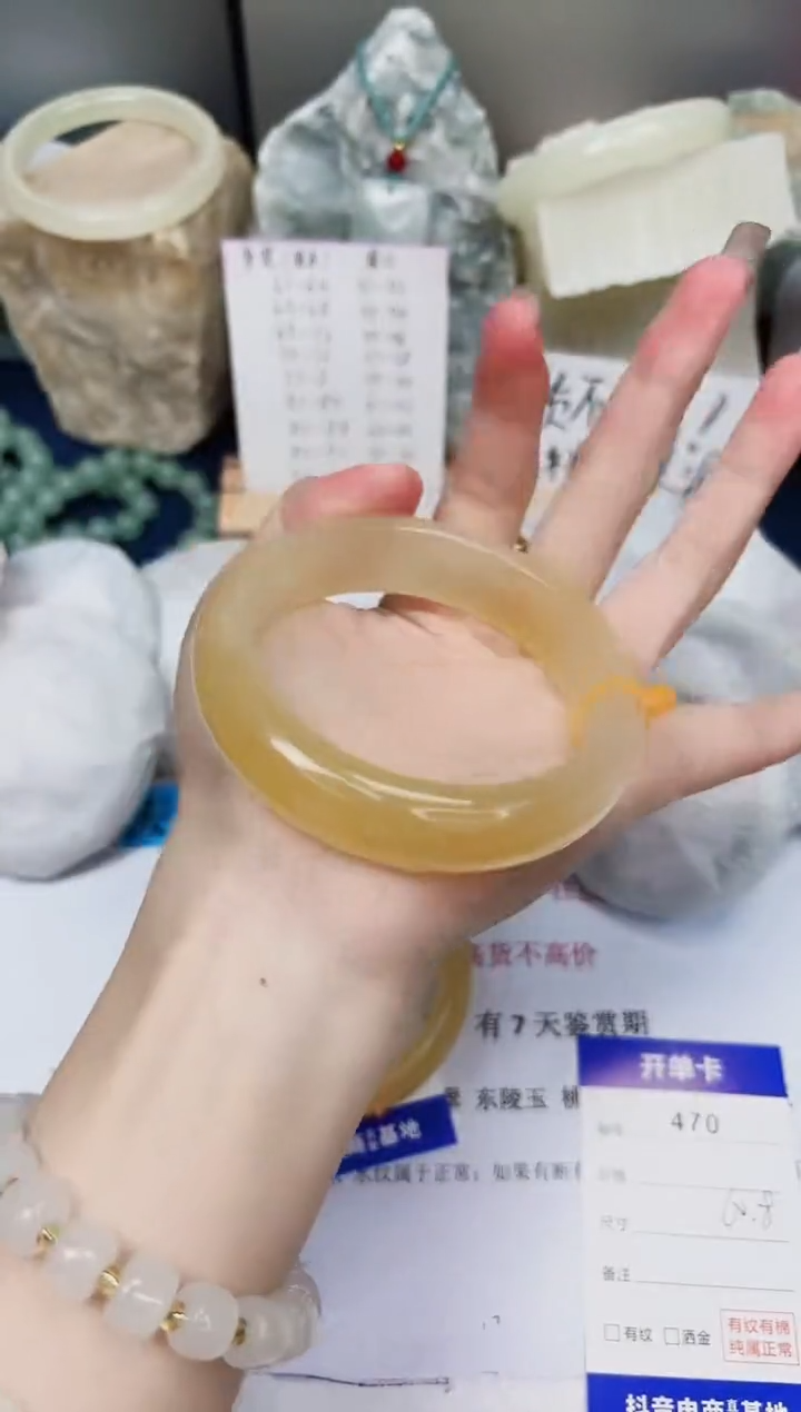 【闪购商品】石英质玉手镯未镶嵌470-财气镯-圈口60