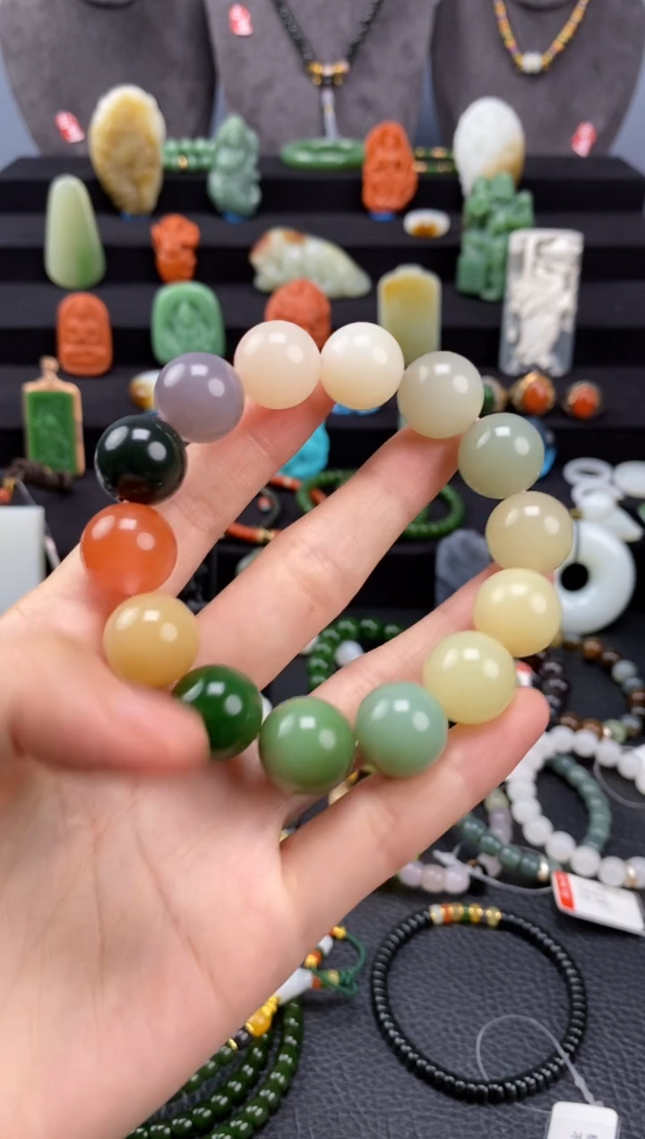 【闪购商品】和田玉-未镶嵌16mm多宝圆珠手串