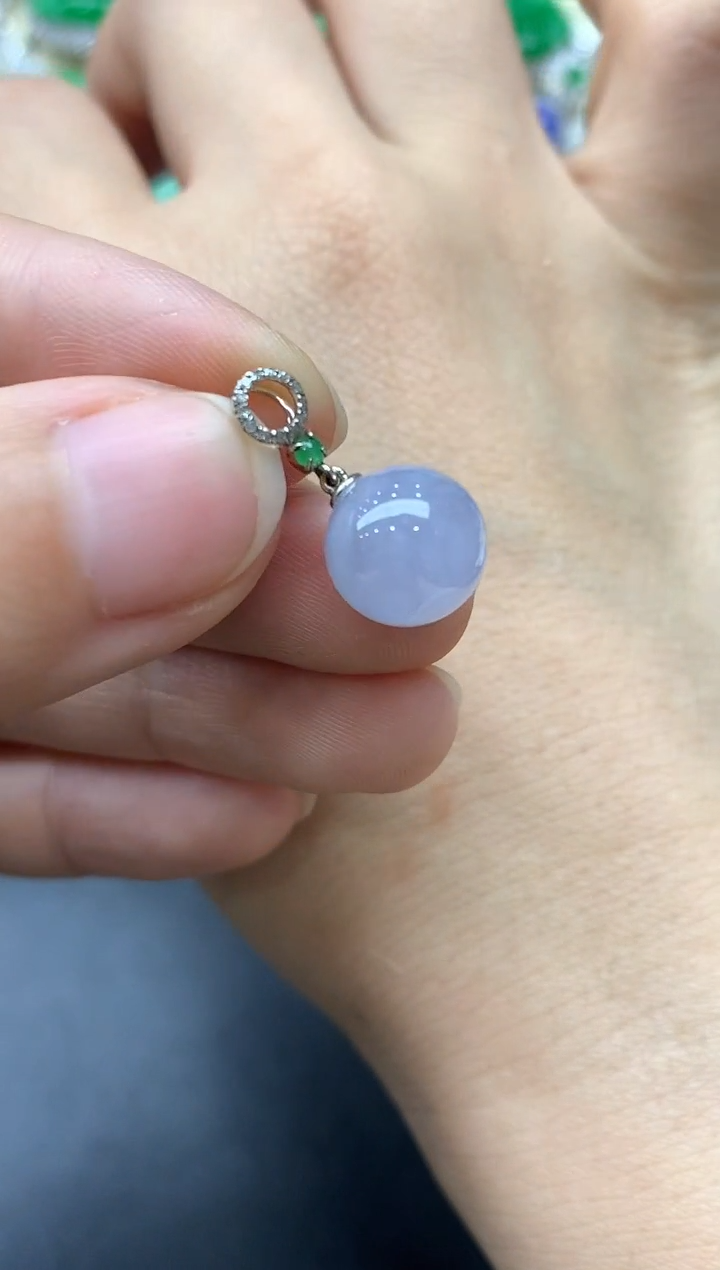 颈饰18K金镶嵌翡翠387-中国好珍宝