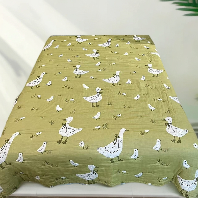 【悠悠时光鸭】  200*230cm 双人全棉云朵棉舒适亲肤泡芙被