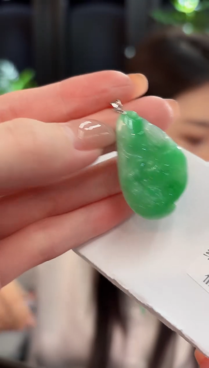 吊坠(不含链)18K金镶嵌翡翠 缅甸A货/支持复检/一件