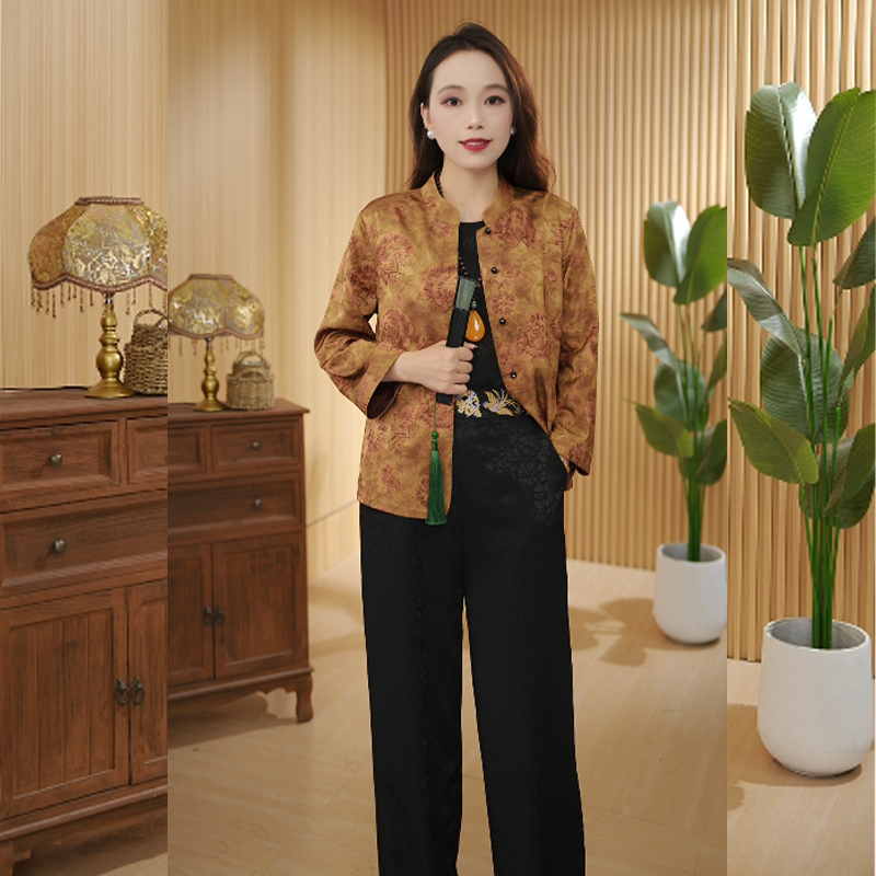 【女人花】宽松型薄款外套中国风宽松提花夏季新款凉快上衣