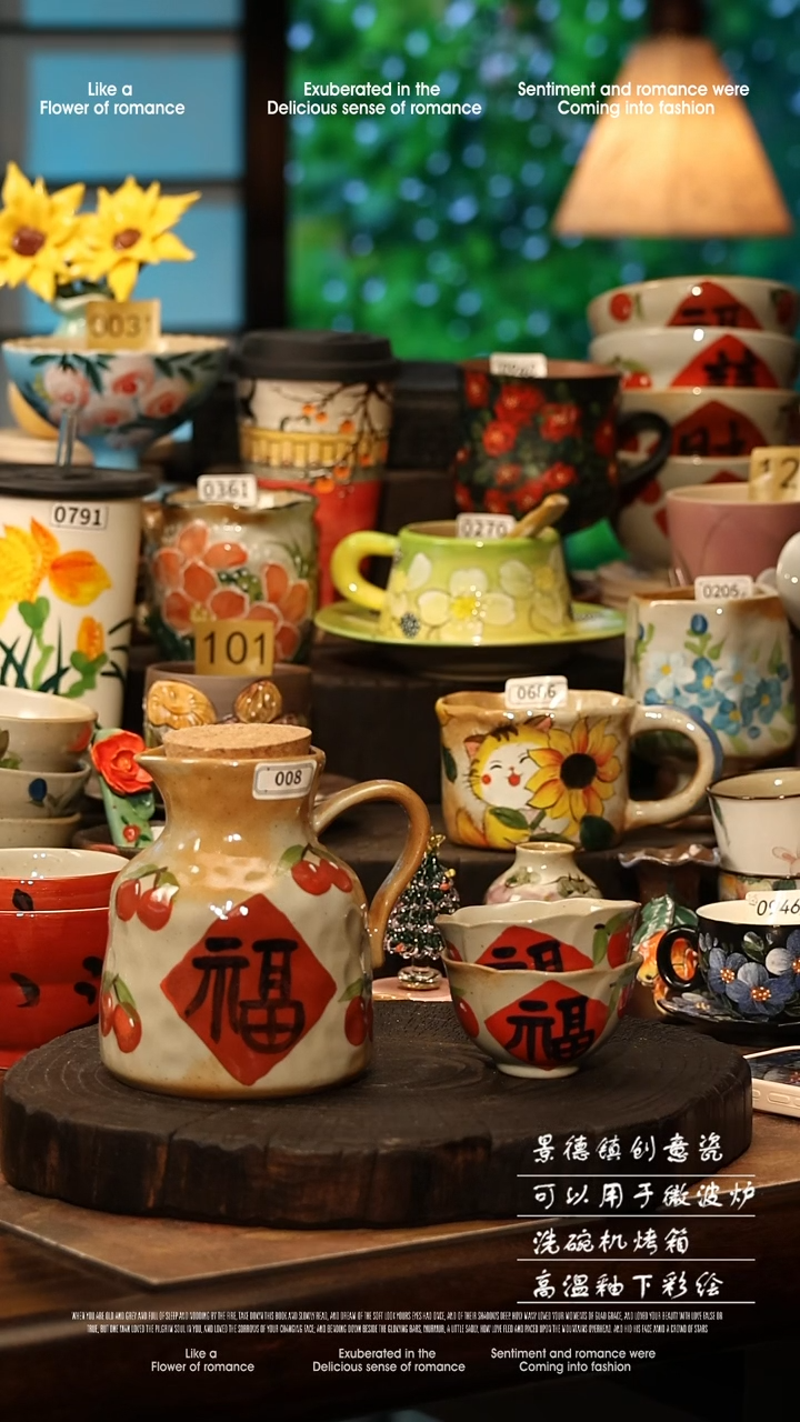 陶瓷景德镇高温釉下彩手工手绘款式@A0008@