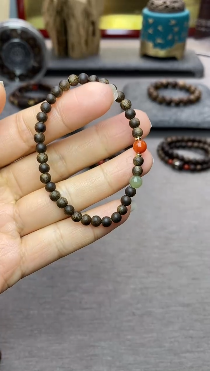 【闪购商品】沉香手串芽庄白棋楠04单圈＋配饰