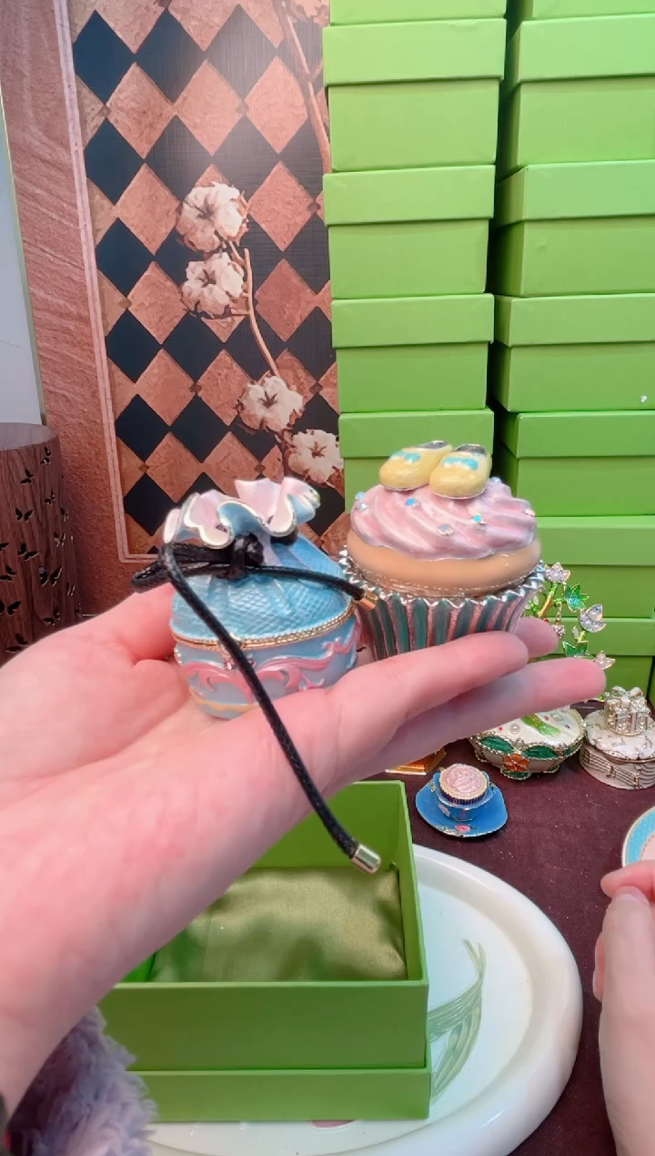 锌合金珐琅彩首饰盒摆件默认微瑕不退不换～