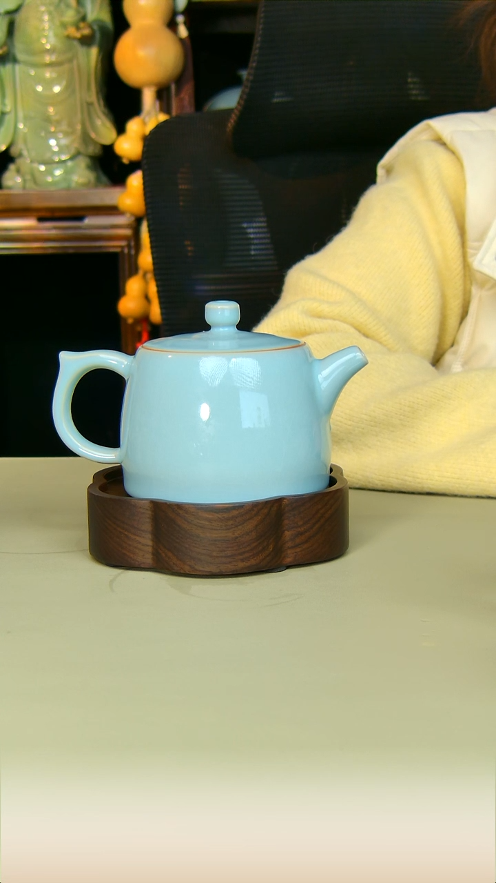 杯子陶大井栏全手工原矿天青不完美