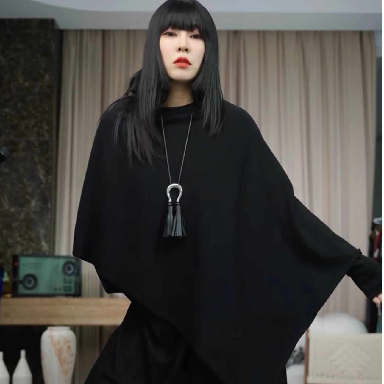 infobyfive罘蠡秋冬圆领防风不规则披肩斗篷二店NF0509248