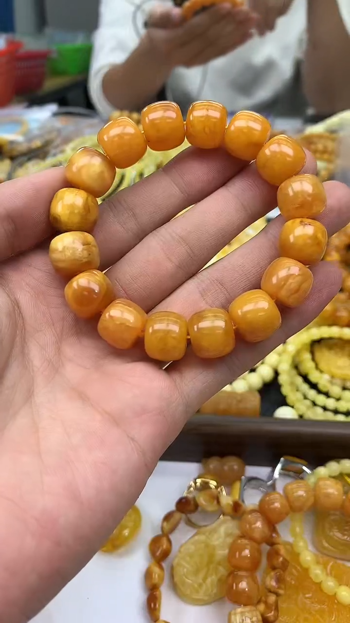 裸石蜜蜡未镶嵌手串卡14