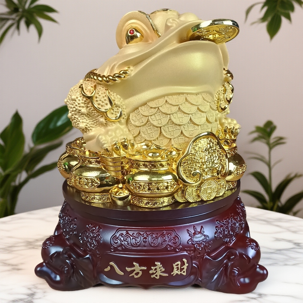 【3#小八方来财】沙金色金蝉可旋转客厅办公室装饰乔迁开业高档礼品