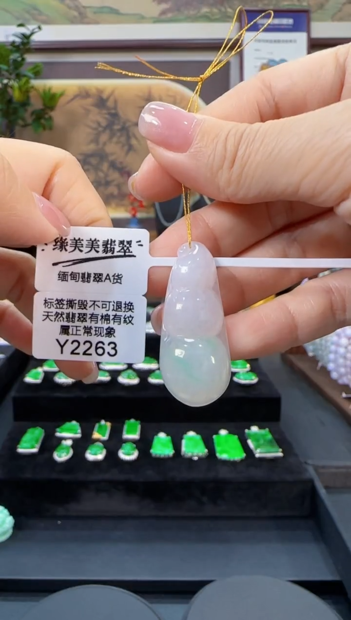 颈饰未镶嵌翡翠Y2263福豆 福利价不退换
