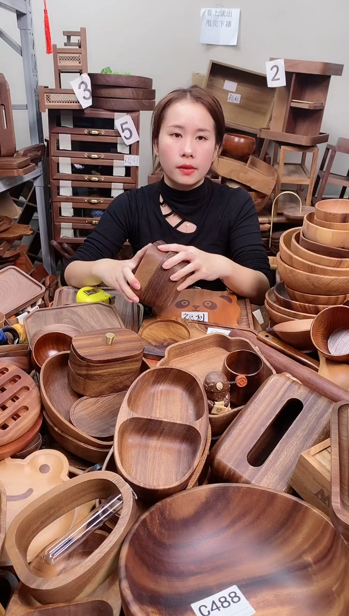 木  南美胡桃木正方砵13*5.5cm  