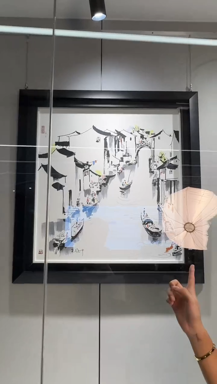 版画吴老师《江南水巷》版画带证书