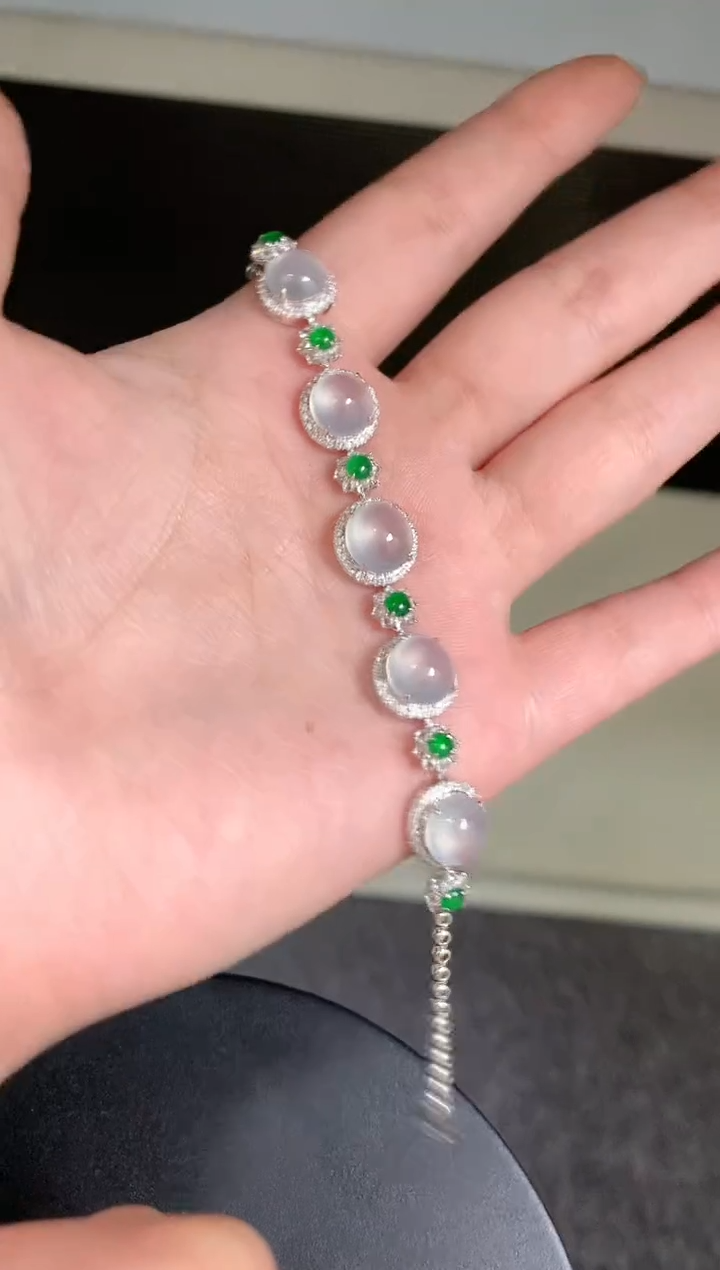 【闪购商品】翡翠手链18K金镶嵌83        