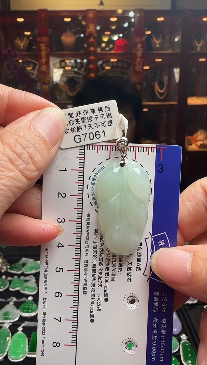 【闪购商品】翡翠颈饰18K金镶嵌G7061冰叶子