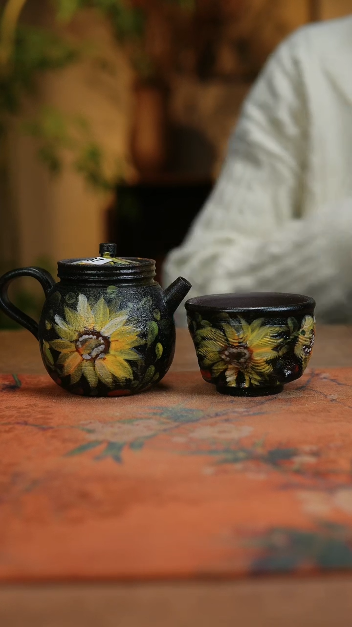 【闪购商品】瓷片1967景德镇手工手绘釉下彩高温瓷