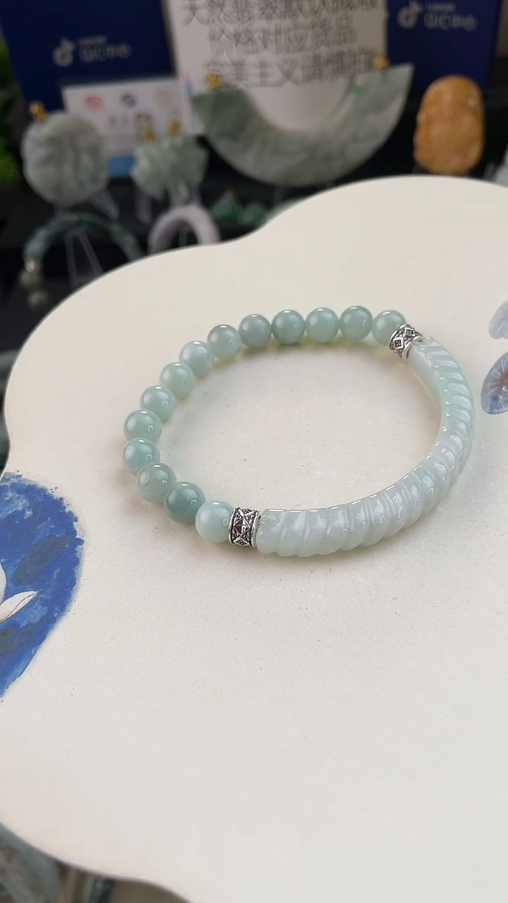 未镶嵌手链翡翠手工定制默认微瑕播介绍为准