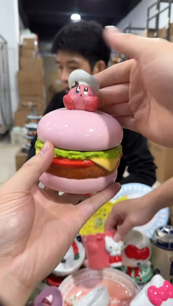 瓷片星之卡比汉堡首饰罐