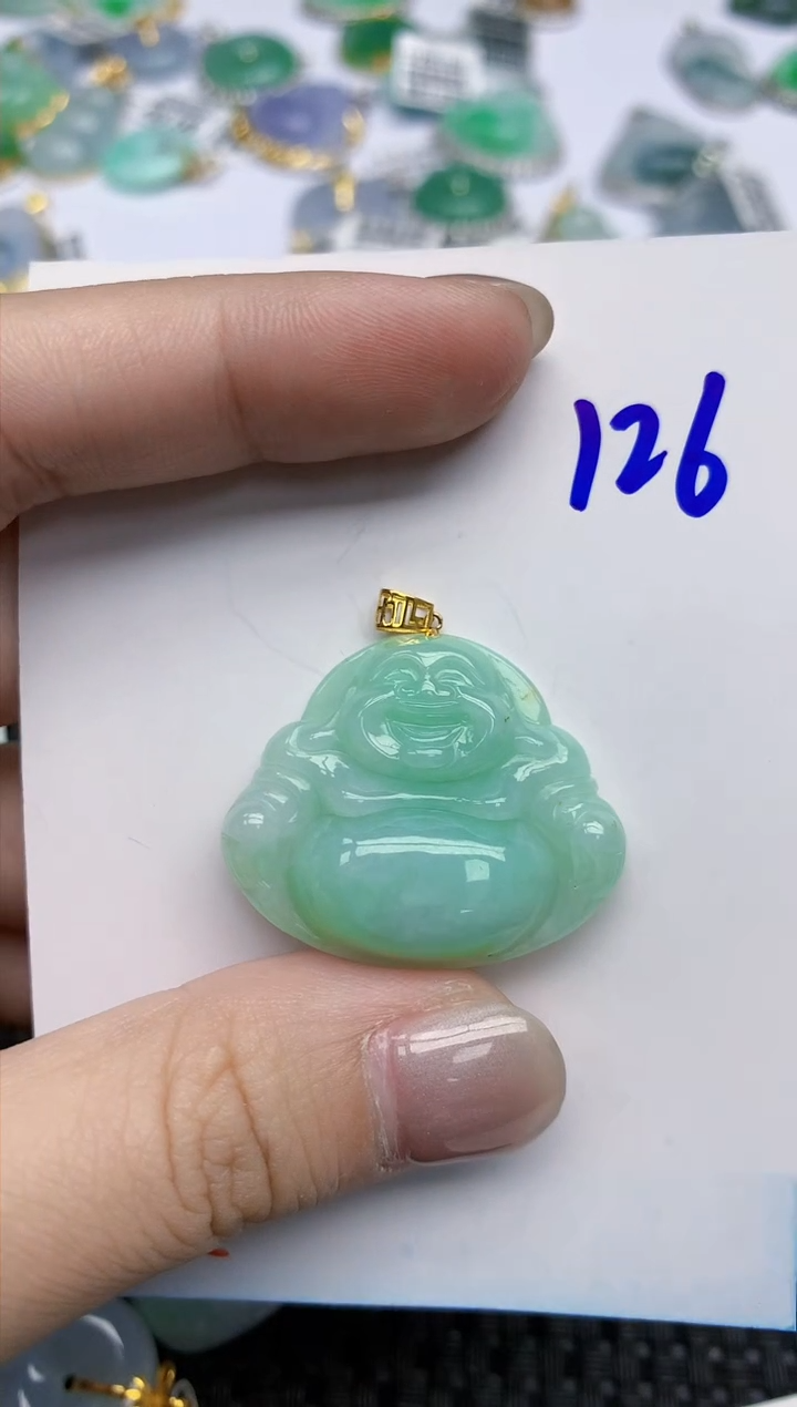 【闪购商品】翡翠颈饰18K金镶嵌天然翡翠A货