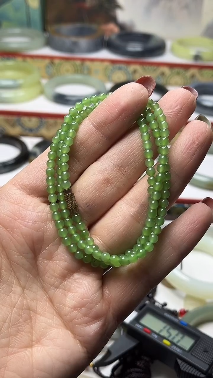 合金颈饰玛瑙/玉髓苹果绿小米链大漏有包容