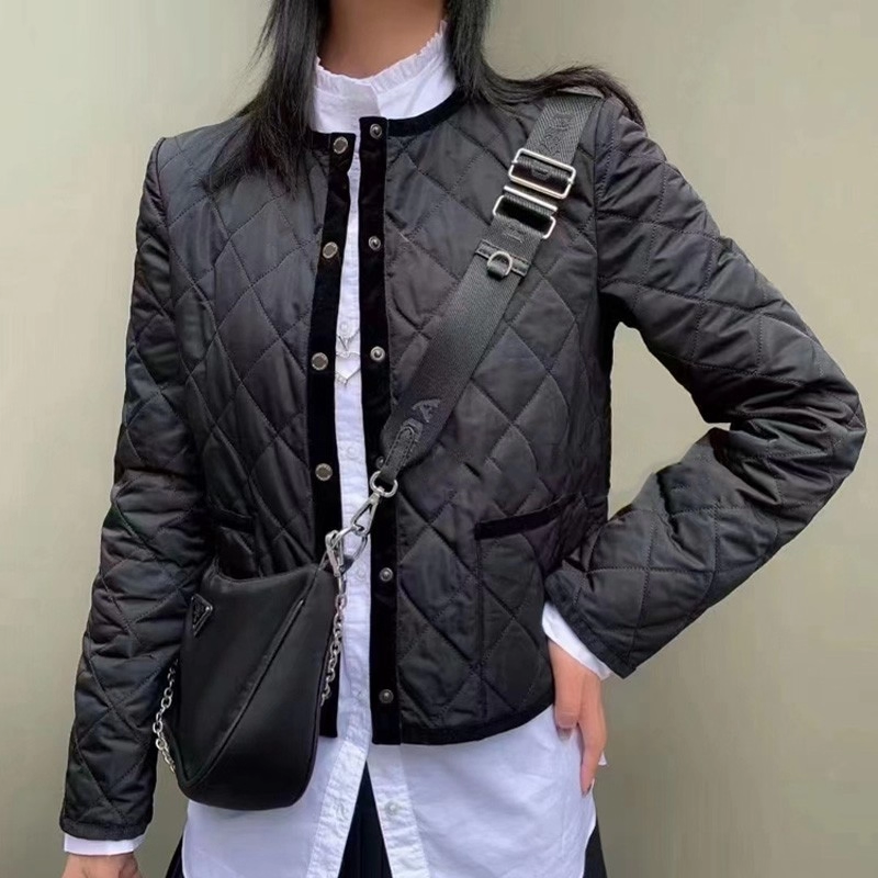 商场同款2025秋冬新款小香风丝绒包边新雪丽保暖棉服短款外套