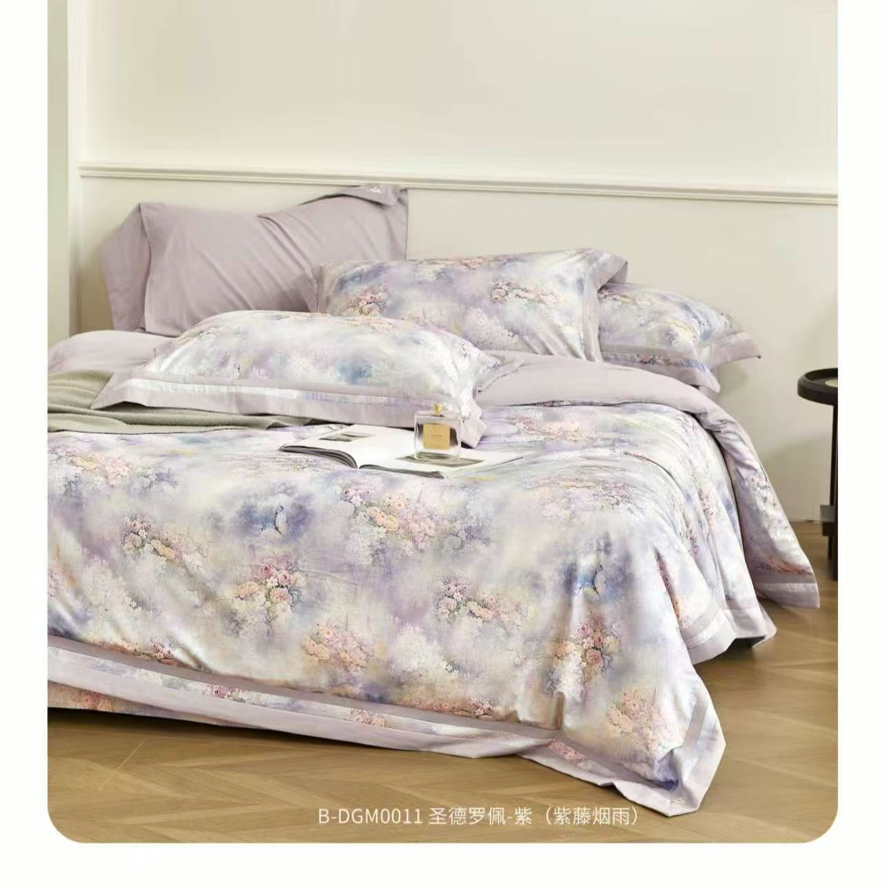 C9103 匹马棉100s磨毛四件套圣德罗佩-紫 200*230 轻奢柔软温暖