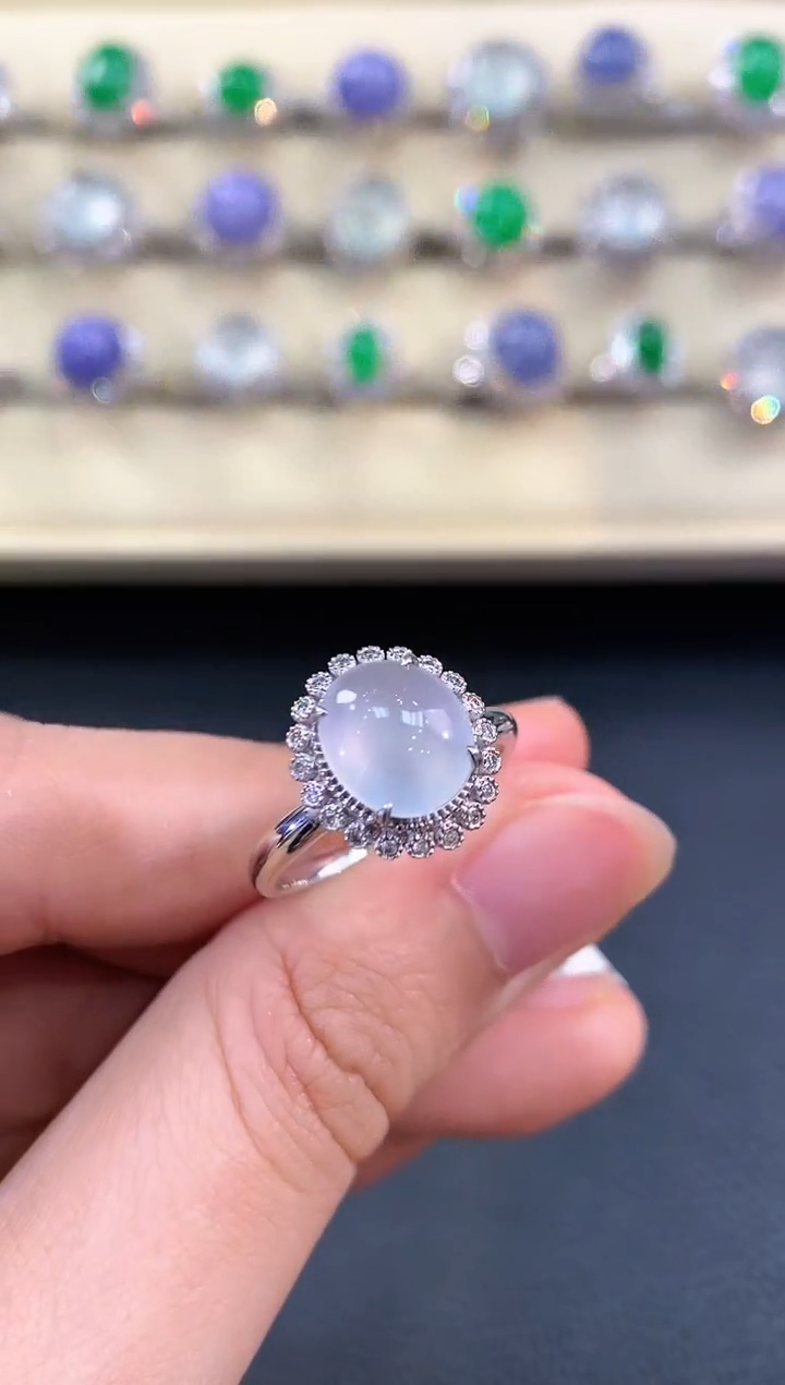 【闪购商品】翡翠戒指18K金镶嵌B87    