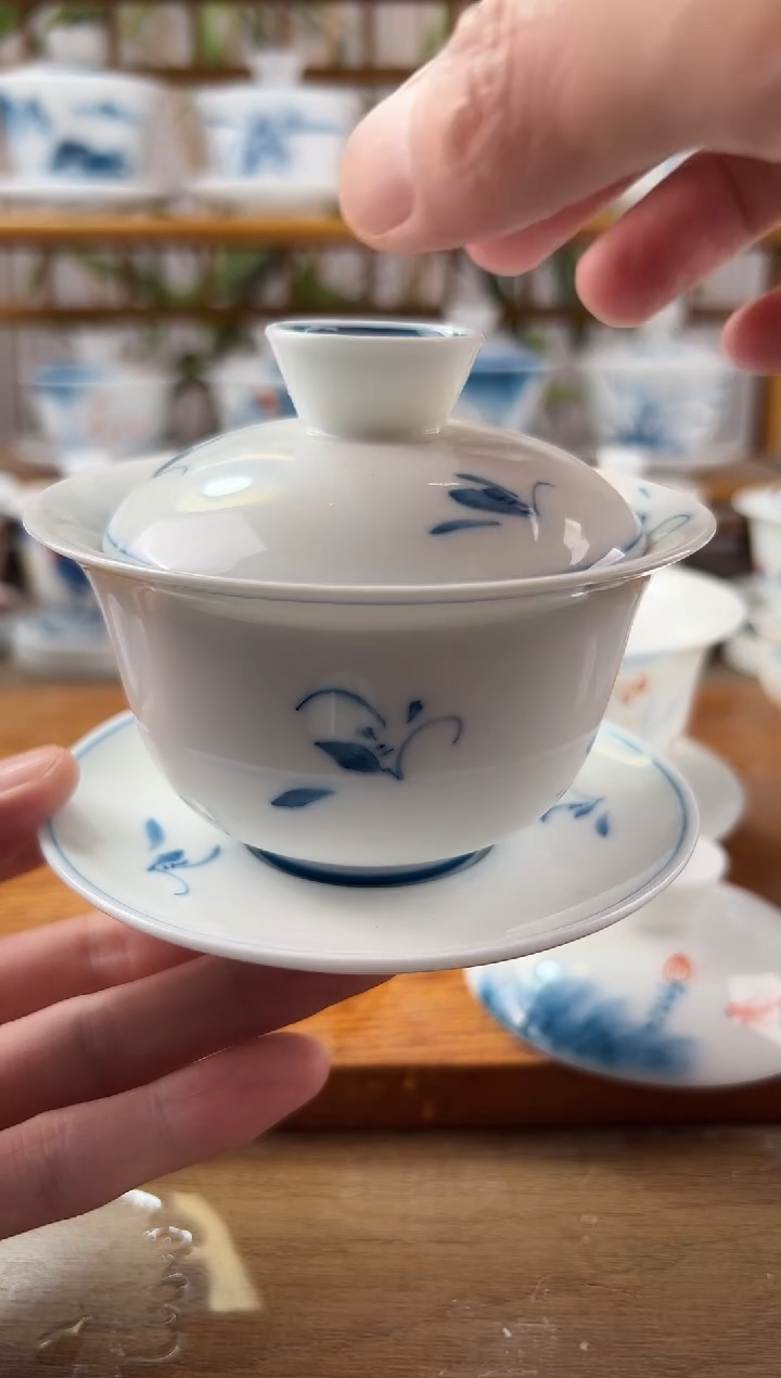 全品玉兰180ml三才盖碗