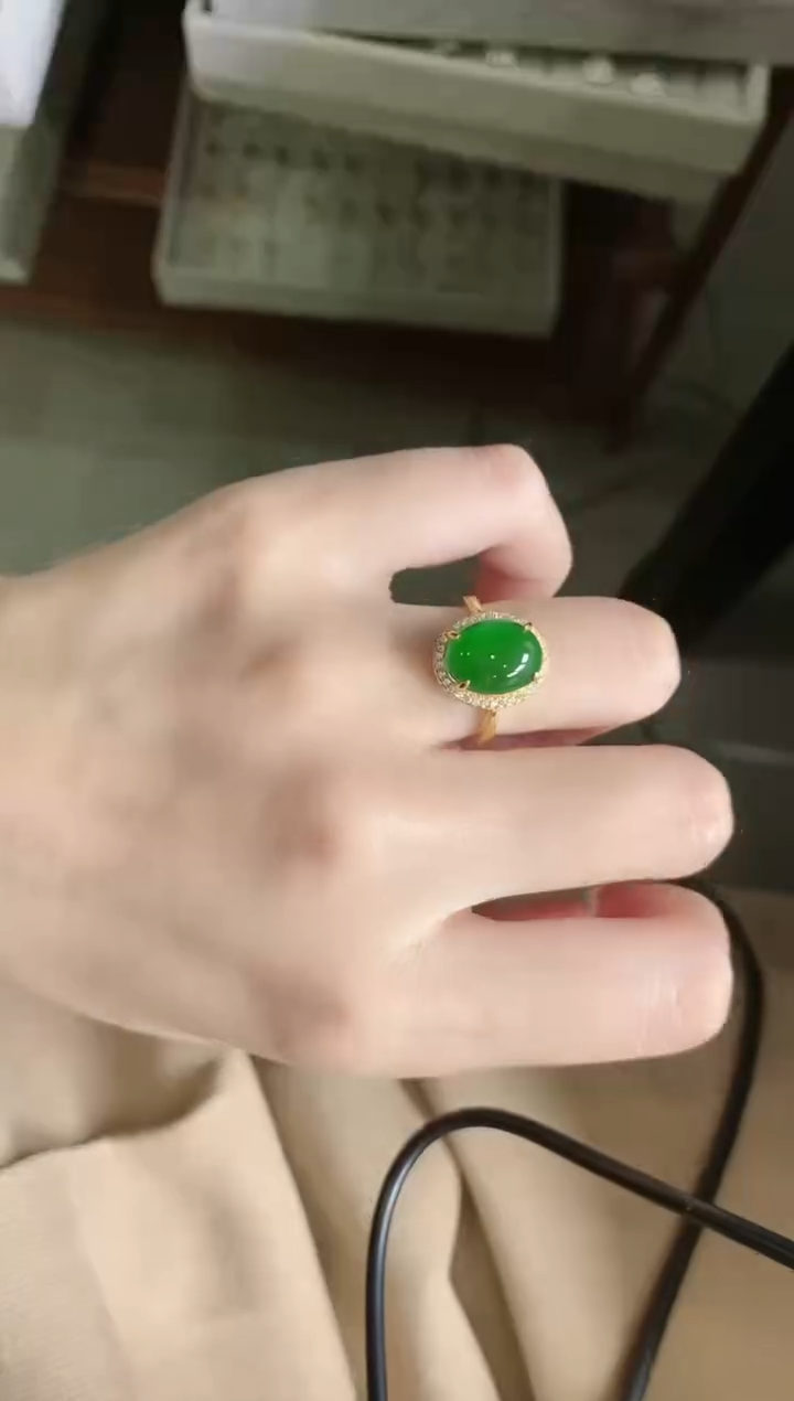 【闪购商品】翡翠戒指银S925镶嵌51511