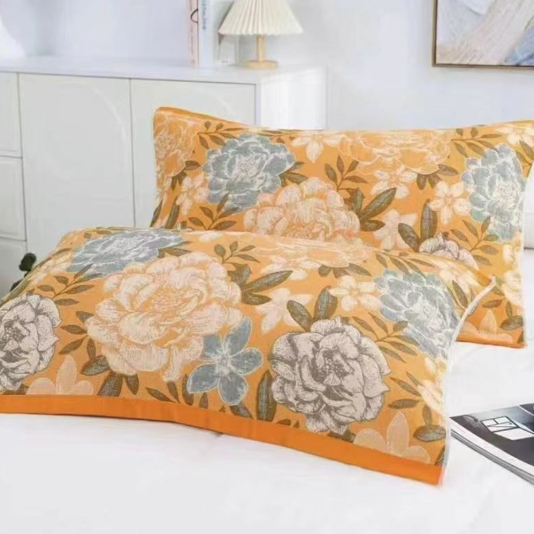 月季花开52*78纱布舒适柔软枕巾