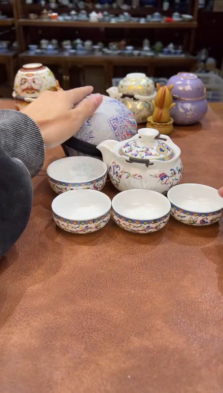 真的很便宜会开片的旅行茶具