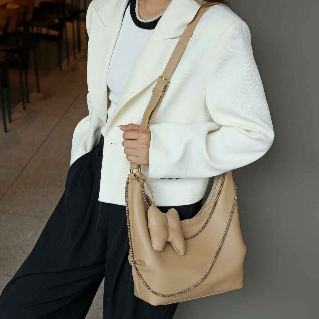 【TY】SKL-5036-奶茶色 轻奢高级韩版单肩潮流时尚简约女包