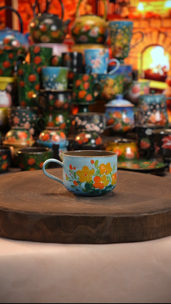 油画  釉下彩   杯子 