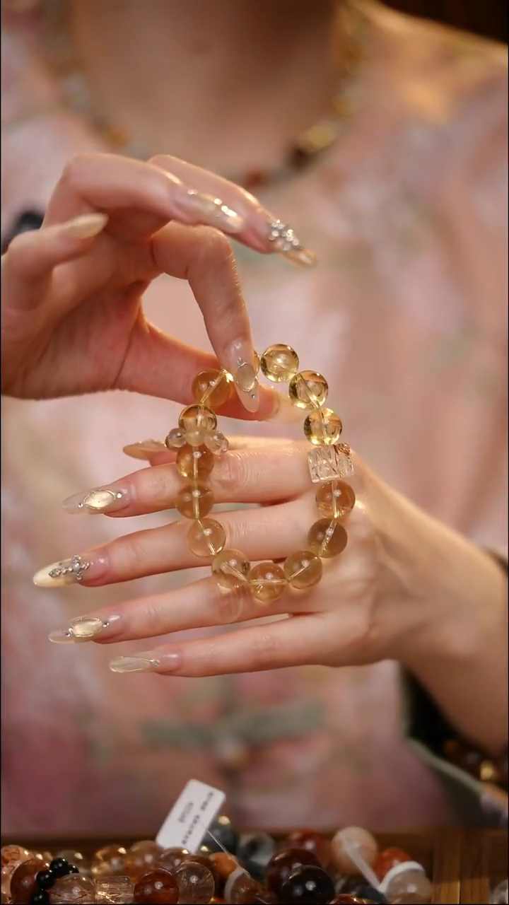 未镶嵌手串水晶黄水晶 （-小跑环）