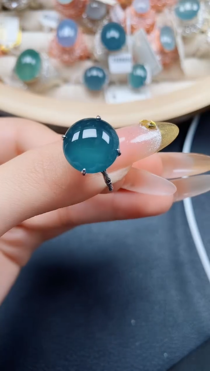 【闪购商品】翡翠戒指银S925镶嵌翡翠