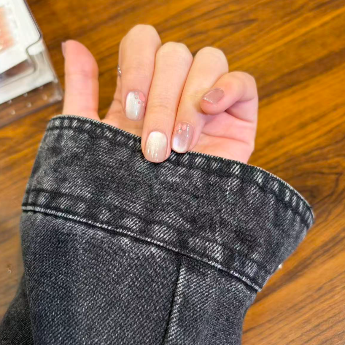 【猫步轻俏】短方圆猫光甜美纯欲风纯手工穿戴甲