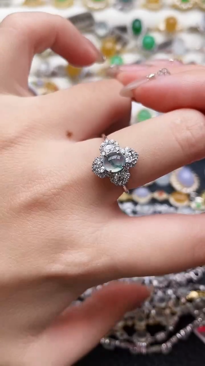 银S925镶嵌戒指翡翠215