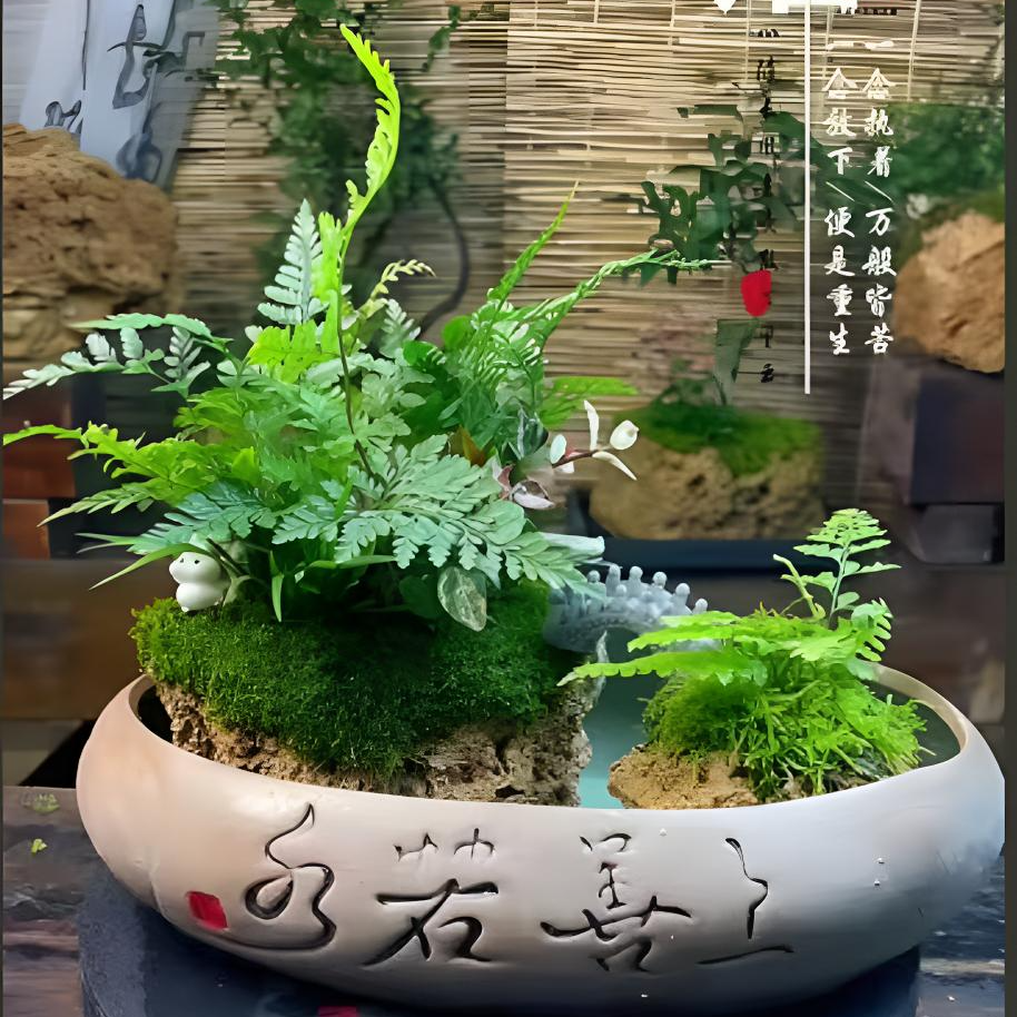 观山景吸水石室内绿植盆景（一物一拍）（请勿盲拍）客厅小型微盆景