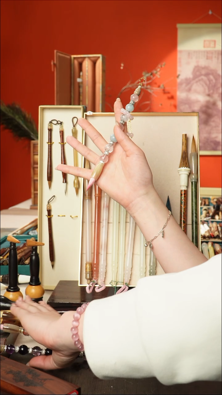 227号闪孤品高货毛笔链接 清水试笔 蘸墨不退