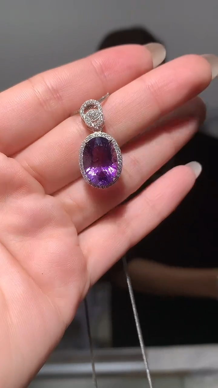 银S925镶嵌颈饰紫晶【宝石世家严选】
