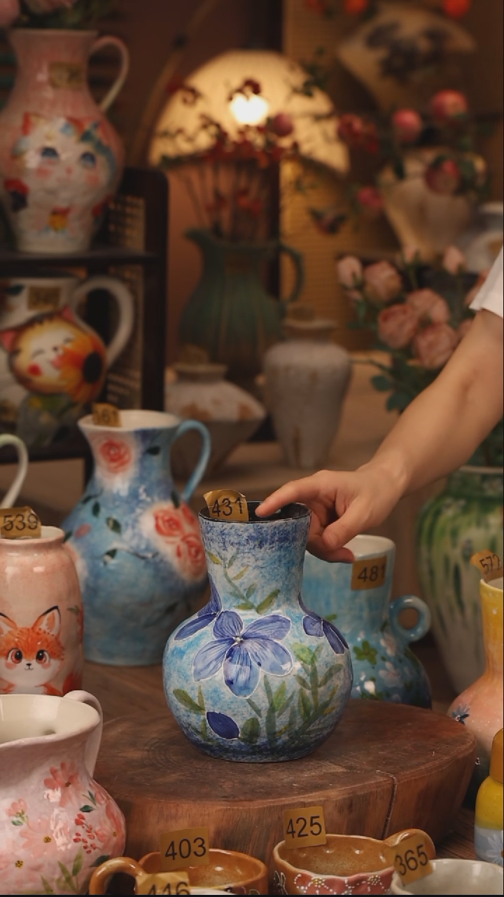 陶瓷431陶瓷花瓶摆件  口径9 高22