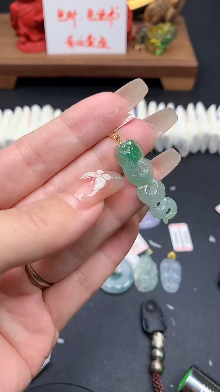 【闪购商品】翡翠吊坠(不含链)18K金镶嵌MS155075