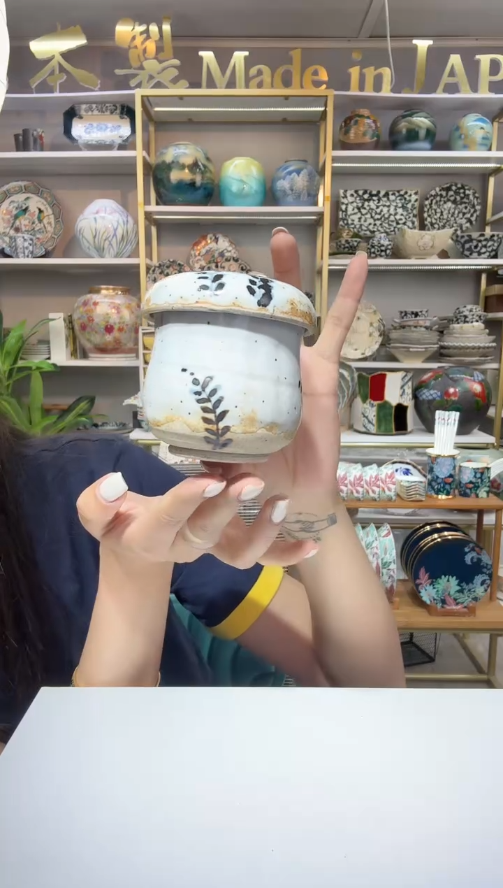 陶瓷志野烧炖盅一只