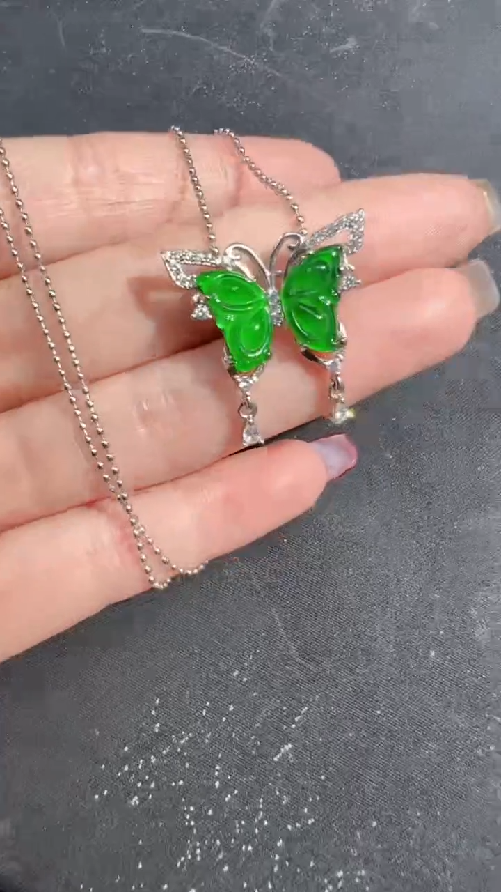 【闪购商品】定制翡翠未镶嵌蝴蝶商品多样性发货1