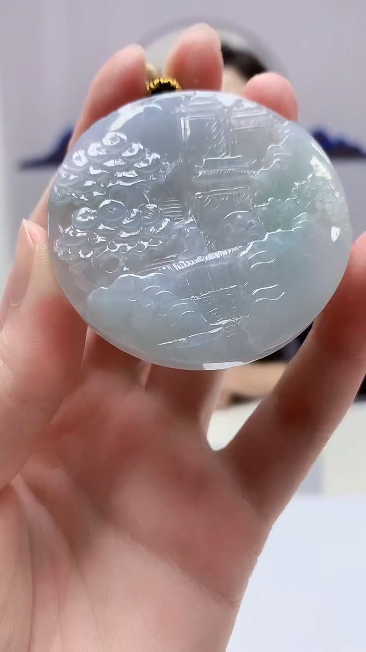 【闪购商品】定制翡翠未镶嵌4829zm-毛货挂件山水23