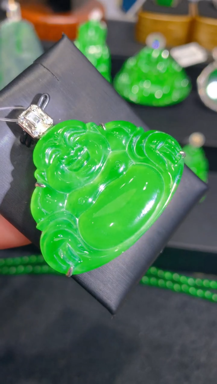 【闪购商品】翡翠项链银S925镶嵌一季65414