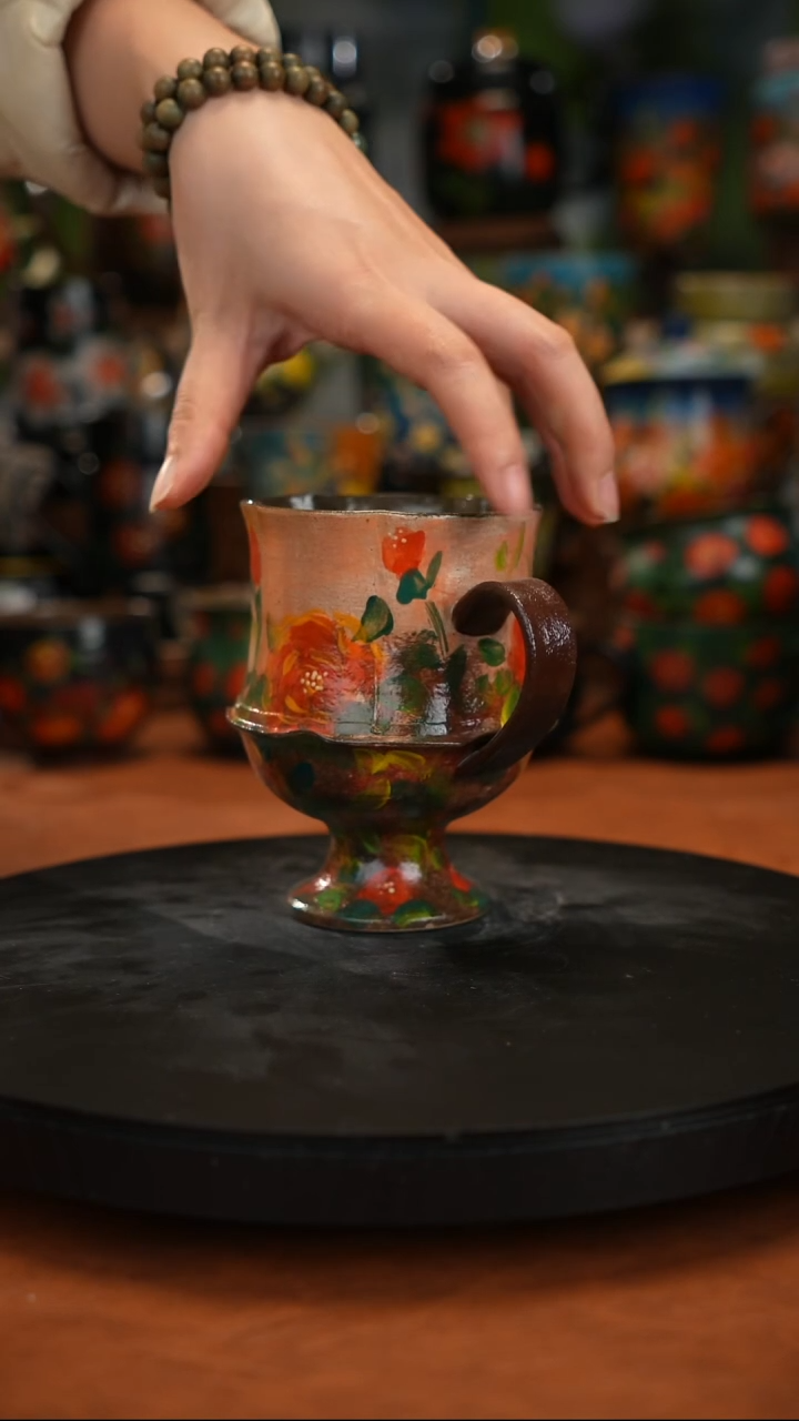 紫砂油画手绘釉下彩
