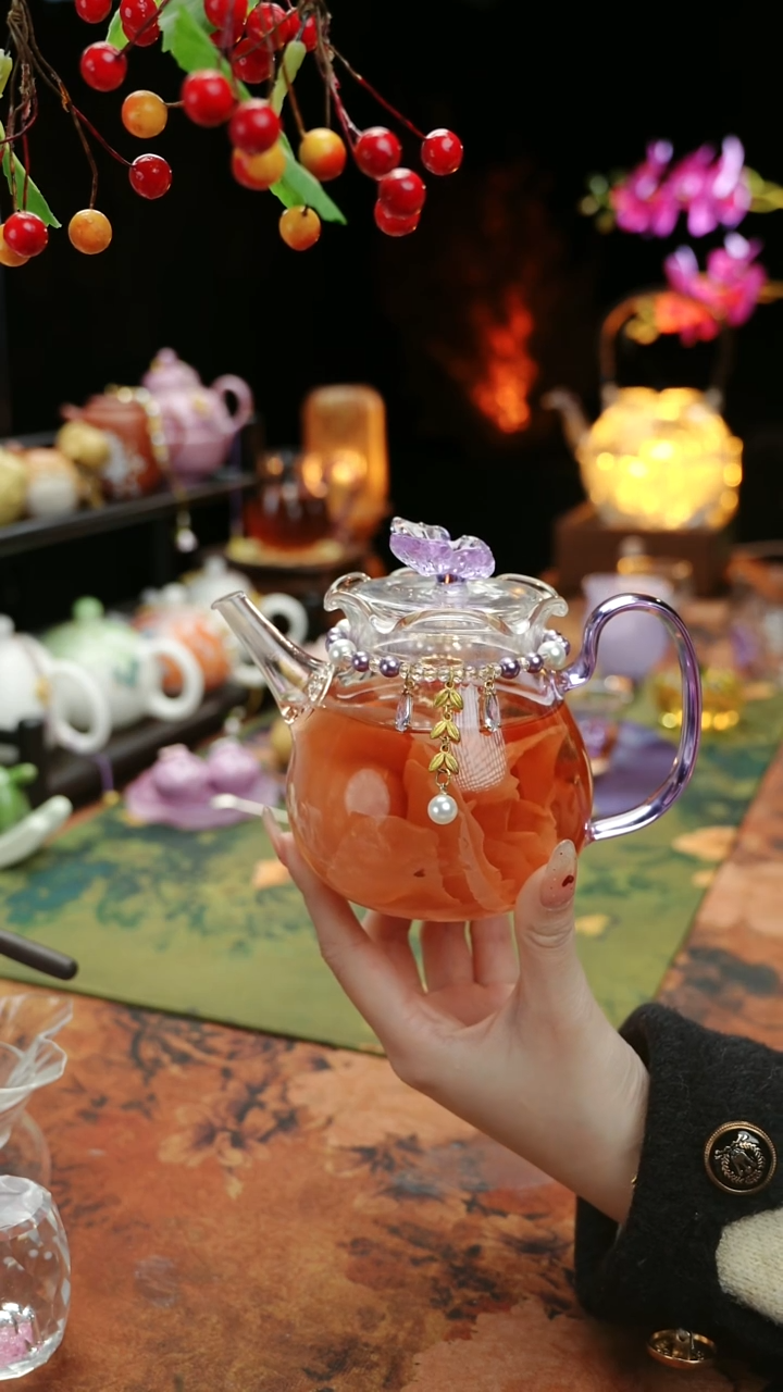 【闪购商品】紫色铃兰花茶壶+链子